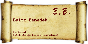 Baitz Benedek névjegykártya